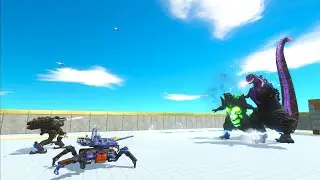 2 War machine Robot vs 2 kaiju & robot animal revolt battle simulator