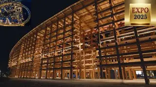 【万博ロス・大屋根リング風景映像】壮大な大屋根リングと癒しBGM - （夜空の静寂・）疲れた心身の回復・リラックス効果・目覚めの朝や眠れない夜にもどうぞ。ギネス認定大屋根リングの風景