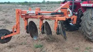 Umiya 3 bottom reversible disc plough with MF 9500