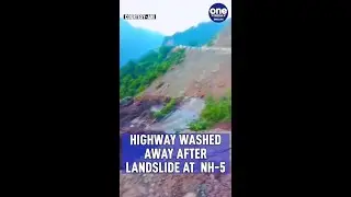 Highway washed away after landslide at NH-5 | Oneindia News #Shorts