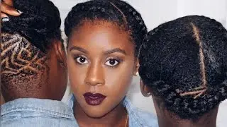 Natural Hair Undercut French Braid Protective Style Tutorial