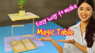 How to make magic table using popsicle sticks | flying table ice cream sticks