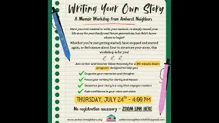 Writing Your Own Story:  A Memoir Workshop by Eileen Kennedy
