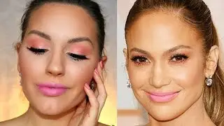 Oscars 2015 - Jennifer Lopez Makeup Tutorial - Peachy Eyes and Pink Lips