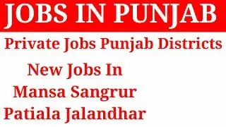 JOBS IN PUNJAB #05 / JOBS IN MANSA SANGRUR PATIALA JALANDHAR / PUNJAB JOBS