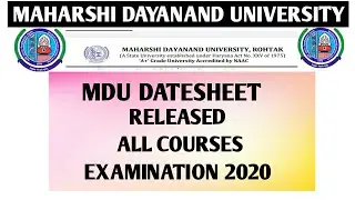 MDU Date Sheet 2020 Released for all Courses | Maharishi Dayanand University |