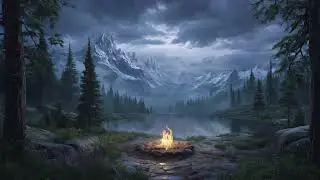 Campfire in the Rain &ndash; Free Animated Background | Cozy Forest Rain Ambience | FREE Campfire Loop