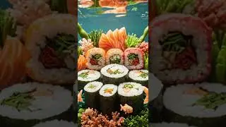 ASMR Ocean of Sushi 🍣🌊 | Relaxing Food Waves & Soothing Sounds