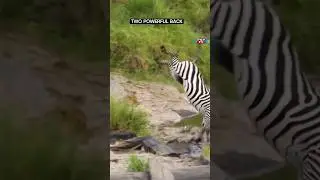 Zebra Luckily Escaped A Lioness Ambush! #wild #attack #kick #lion #shorts