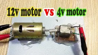 experiment 12v motor vs 4v motor who one win?