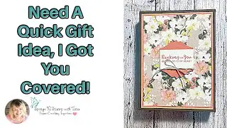 A2 Card Gift Box using  Stampin' Up! Brushed with Beauty Designer Series Paper