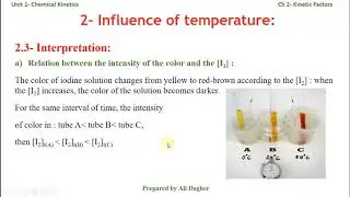 Ch 2- Kinetic Factors Part 2- Effect of variation in temperature