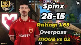 Spinx (28-15) Rating: 1.65 (Overpass) MOUZ vs G2 | IEM Krak&oacute;w 2026 #cs2 #mouz #spinx