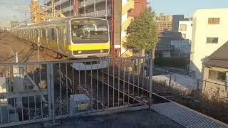 JR東日本E231系0番台八ミツB14編成1561B中央・総武線各駅停車中野行き平井駅(JB24)16時15分到着