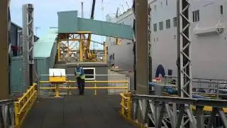 Entering Stenaline Ferry at Fishguard Port, South Wales