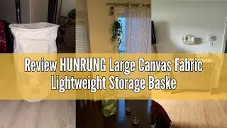 Review HUNRUNG Large Canvas Fabric Lightweight Storage Basket/Toy Organizer/Dirty Clothes Collapsibl