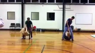 Swing dance slide through legs