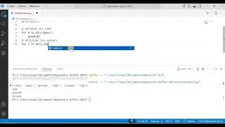 Python - Exploiter un dictionnaire  partie 1