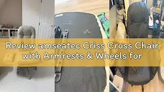 Review amseatec Criss Cross Chair with Armrests & Wheels for Cross-Legged Sitting, Comfortable Adjus