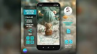Boy Baby Shower editable Canva Video Invitation
