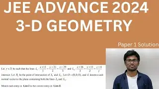 3d  GEOMETRY JEE ADVANCE 2024 Paper1 Solution