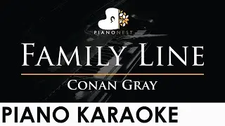 Conan Gray - Family Line - Piano Karaoke Instrumental Cover with Lyrics