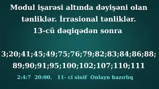Birməchullu tənliklər 2025  5 -ci bölmə. Onlayn hazırlıq 2:4:7- 20:00 qrupu #maths 