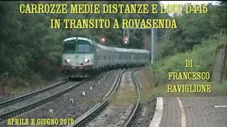 Treni regionali con carrozze Medie Distanze e loco D445 a Rovasenda