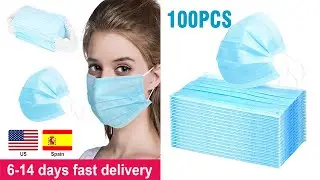 50100Pcs Three layer Protection Non Woven Disposable Dust Face Mouth Masks