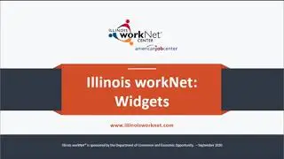 Using Illinois workNet Custom Widgets