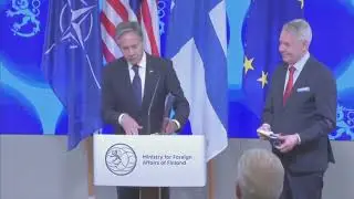 Blinken & Finnish Foreign Minister Pekka Haavisto at Signing of the 6G Joint Statement 06.02.2023