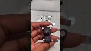 Remaking my black cat charm #shorts #artshorts #polymerclay