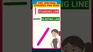 Prewriting strokes/ lines for kids ll Standing line, sleeping line #nursery #preschoollearning