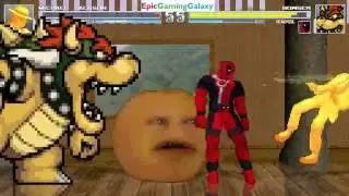 The Annoying Orange And Michael Jackson VS Bowser And Deadpool In A MUGEN Match / Battle / Fight