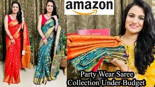 Wedding Special Amazon Saree Haul🥻American Diamond Jewellery/Kanjivaram/Silk Saree Review