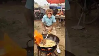 monkey  chef 🐵🐵☺️😙 #monkeyvideo #monkeycooking #aiart
