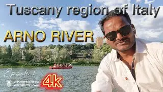 Arno River, Amazing sunset experience, Tuscany region of Italy