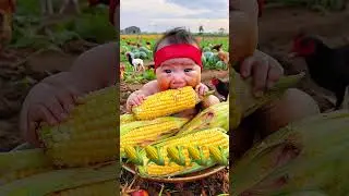 Baby mukbang 🌽| ăn bắp Mỹ c&ugrave;ng con n&agrave;o. Ngon tuyệt #shortvideo  #viralvideo