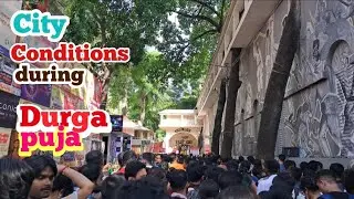 Kolkata city conditions during Durga puja / Huge crowd everywhere / @HSoum #durgapuja #kolkata 