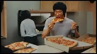 Bruce Lee eating pizza ,Artificial intelligence production  #brucelee #pizza