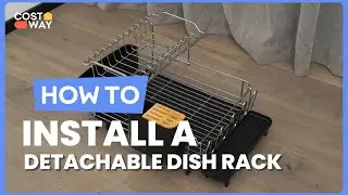 How to Install the Detachable Dish Rack with Drainboard and Swivel Spout | KC55265 #costway #howto