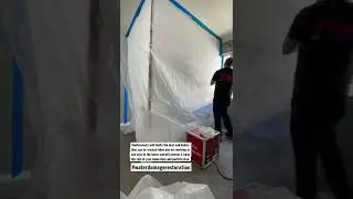 Containment walls - Water damage restoration #shorts