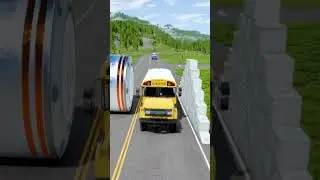 Cars Bollard Wall Crash &ndash; BeamNG.drive