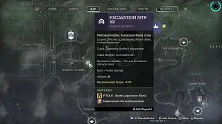 EXCAVATION SITE XII Solo 1310 Legend Lost Sector Guide For Hunters
