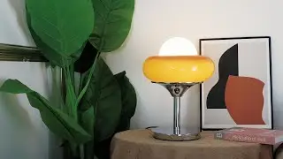 Modern Egg Tart Shaped Table Lamp - Sunset Gold Gradient Glass Living Room Decor Lamp