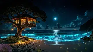Resting Night With Waves Sound &bull; Stress Relief & Cure Insomnia &bull; Deep Sleep Music
