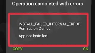 ZArchiver Fix Operation completed with error Install Failed internal error permission Denied Problem