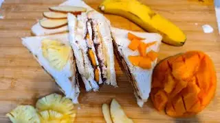Fruity Nutella Sandwich | फ्रूट सैंडविच | Healthy Fruit Sandwich | Charu's Cooking Charizma