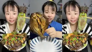 mukbang eating video Delicious spicy food | Sauced flatfish | Braised crucian carp Eat #asmrfood