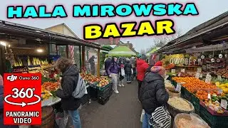 Варшавский традиционный продуктовый рынок 360° 8K: предрождественская суета | Хала Мировска VR | ...